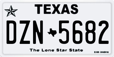 TX license plate DZN5682
