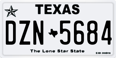 TX license plate DZN5684