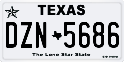TX license plate DZN5686