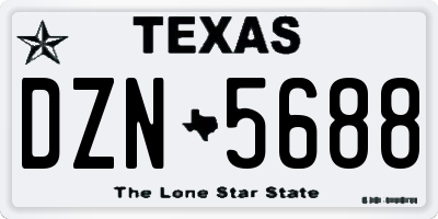 TX license plate DZN5688