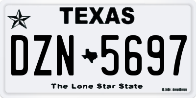TX license plate DZN5697