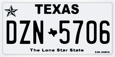 TX license plate DZN5706