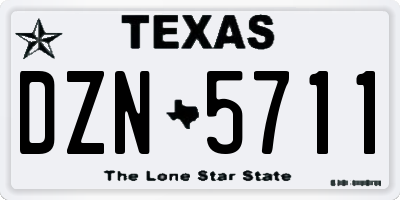TX license plate DZN5711