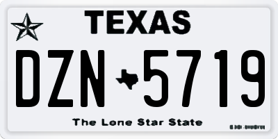 TX license plate DZN5719