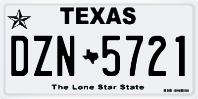 TX license plate DZN5721
