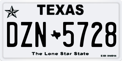 TX license plate DZN5728