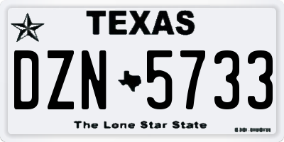 TX license plate DZN5733