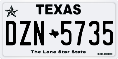 TX license plate DZN5735