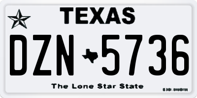 TX license plate DZN5736