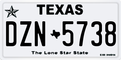 TX license plate DZN5738