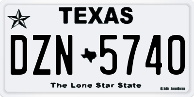 TX license plate DZN5740