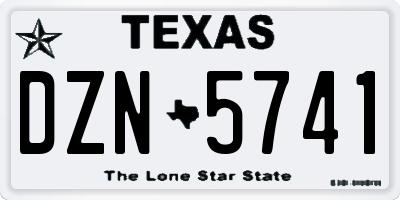 TX license plate DZN5741