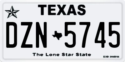 TX license plate DZN5745