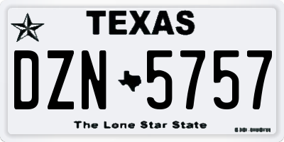 TX license plate DZN5757
