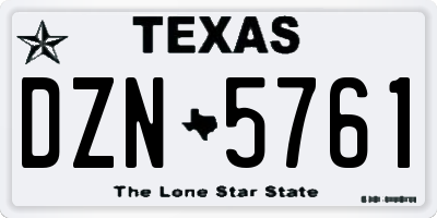 TX license plate DZN5761