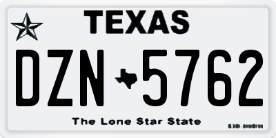 TX license plate DZN5762