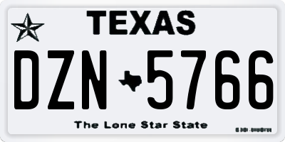TX license plate DZN5766