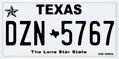 TX license plate DZN5767