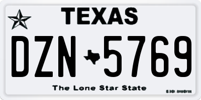 TX license plate DZN5769