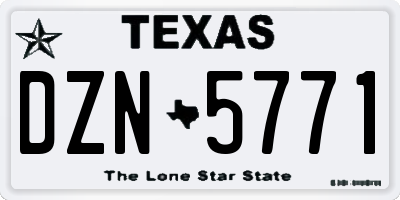 TX license plate DZN5771