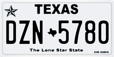 TX license plate DZN5780
