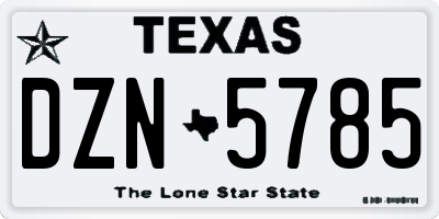 TX license plate DZN5785