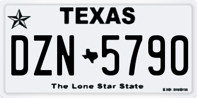 TX license plate DZN5790