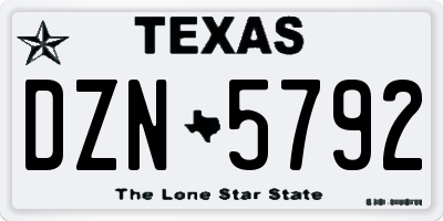 TX license plate DZN5792