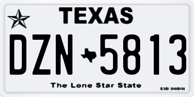 TX license plate DZN5813