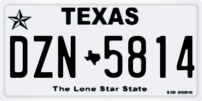 TX license plate DZN5814