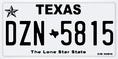 TX license plate DZN5815