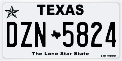 TX license plate DZN5824