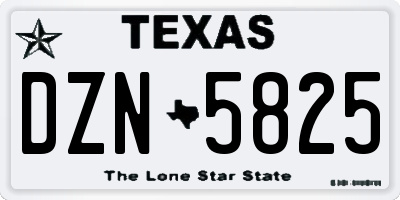 TX license plate DZN5825