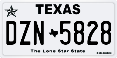 TX license plate DZN5828