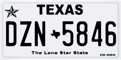 TX license plate DZN5846