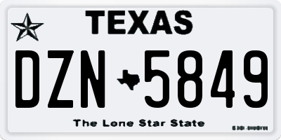 TX license plate DZN5849