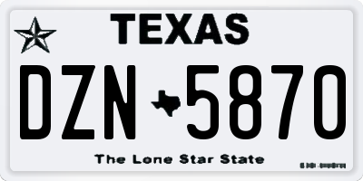 TX license plate DZN5870