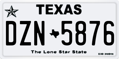 TX license plate DZN5876