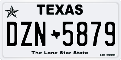TX license plate DZN5879