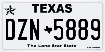 TX license plate DZN5889