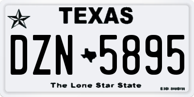 TX license plate DZN5895