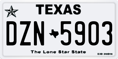 TX license plate DZN5903