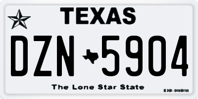 TX license plate DZN5904