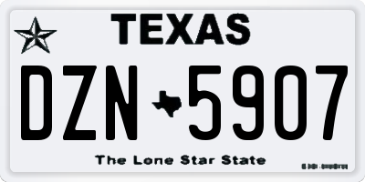 TX license plate DZN5907