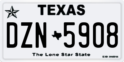 TX license plate DZN5908