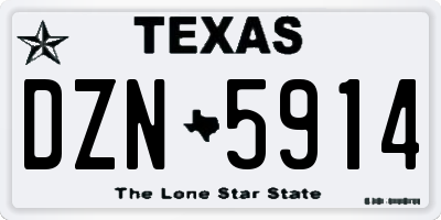 TX license plate DZN5914