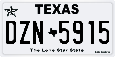 TX license plate DZN5915