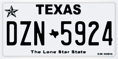 TX license plate DZN5924