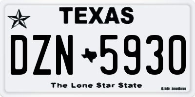 TX license plate DZN5930