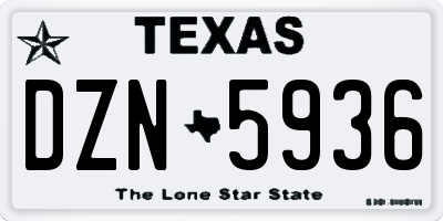 TX license plate DZN5936